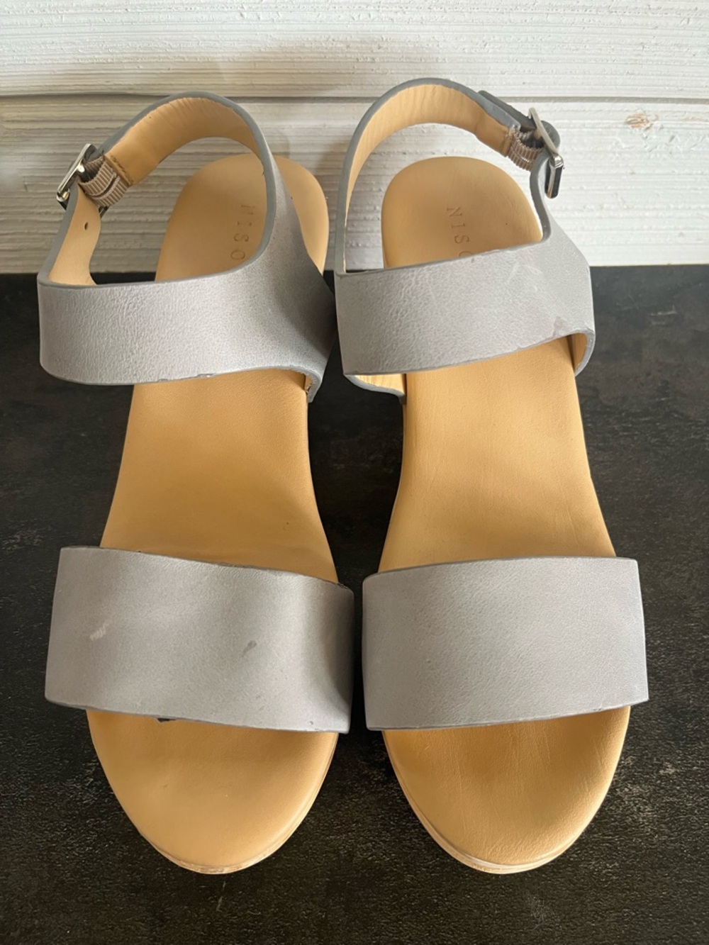 Nisolo All-Day Open Toe Clog Sky Grey size 7.5 women’s shoes sandals anthro - Picture 7 of 16